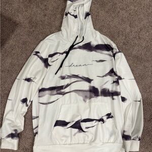 Dream White and Black Tie-Dye Hoodie